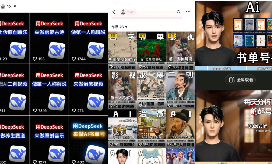 Deep seek项目拆解+卡通数字人25年4月新玩法日引200+创业粉十分钟一条…