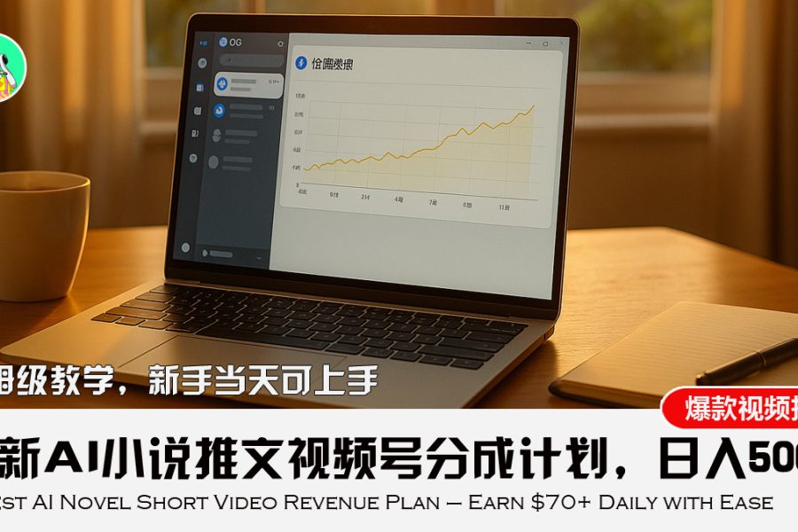 最新AI小说推文视频号分成计划，新手小白也能当天日入500+教程