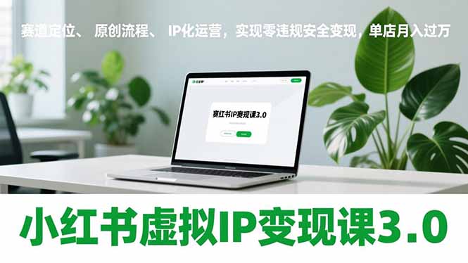 小红书虚拟IP变现课3.0，赛道定位、原创流程、IP化运营，实现零违规安全变现，单店月入过万
