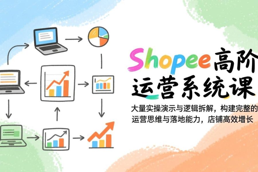 Shopee高阶运营系统课：大量实操演示与逻辑拆解，构建完整的运营思维与落地能力，店铺高效增长