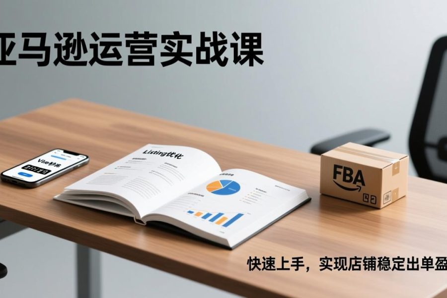 亚马逊运营实战课，Listing优化、Vine秒杀、FBA发货，快速上手，实现店铺稳定出单盈利