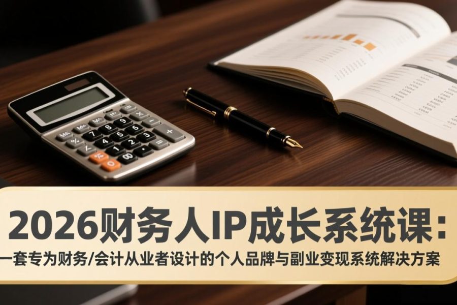 2026财务人IP成长系统课：一套专为财务/会计从业者设计的个人品牌与副业变现系统解决方案