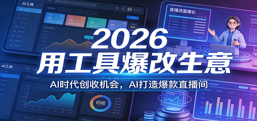 2026用工具爆改生意,AI时代创收机会,AI打造爆款直播间