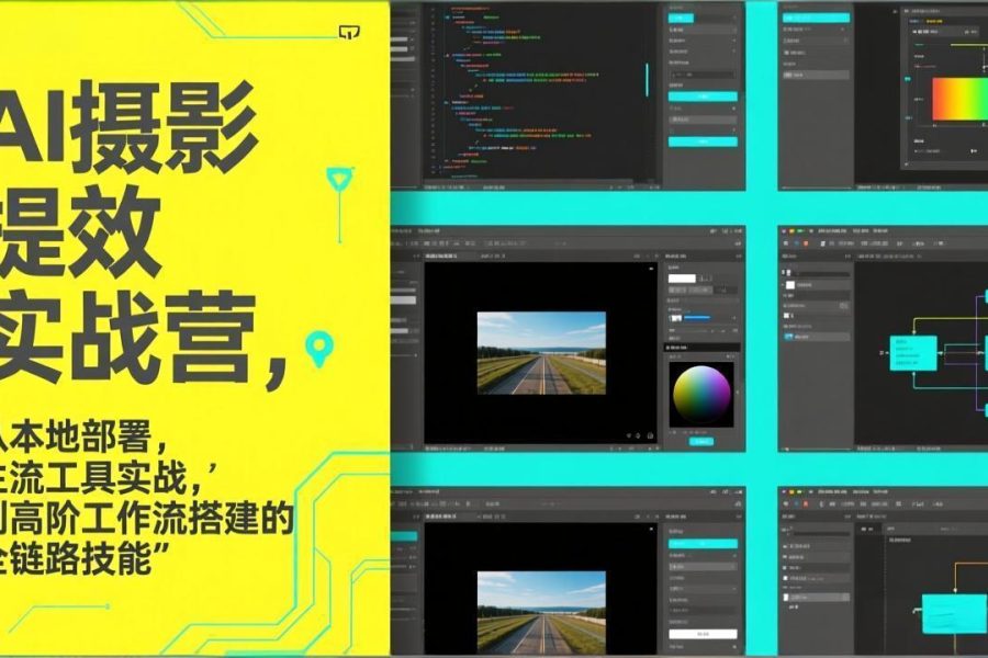 AI+摄影提效实战营,从本地部署,主流工具实战,到高阶工作流搭建的全链路技能