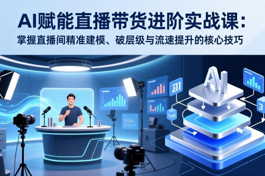 AI赋能直播带货进阶实战课:掌握直播间精准建模、破层级与流速提升的核心技巧