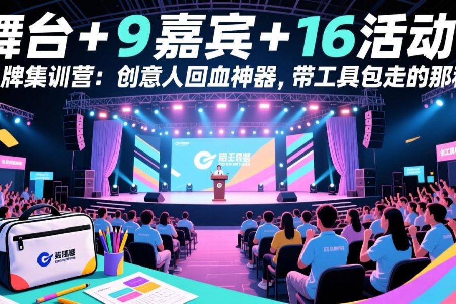 舞台 + 9 嘉宾 + 16 活动!品牌集训营:创意人回血神器,带工具包走的那种