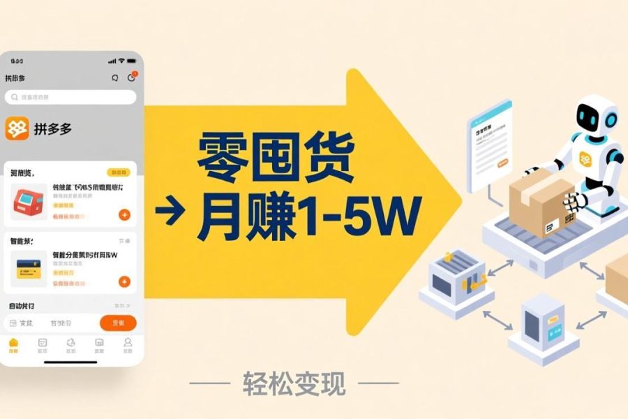 不用囤货不用跑单！拼多多虚拟玩法，机器人管理发货和客服，帮你月赚 1-5W
