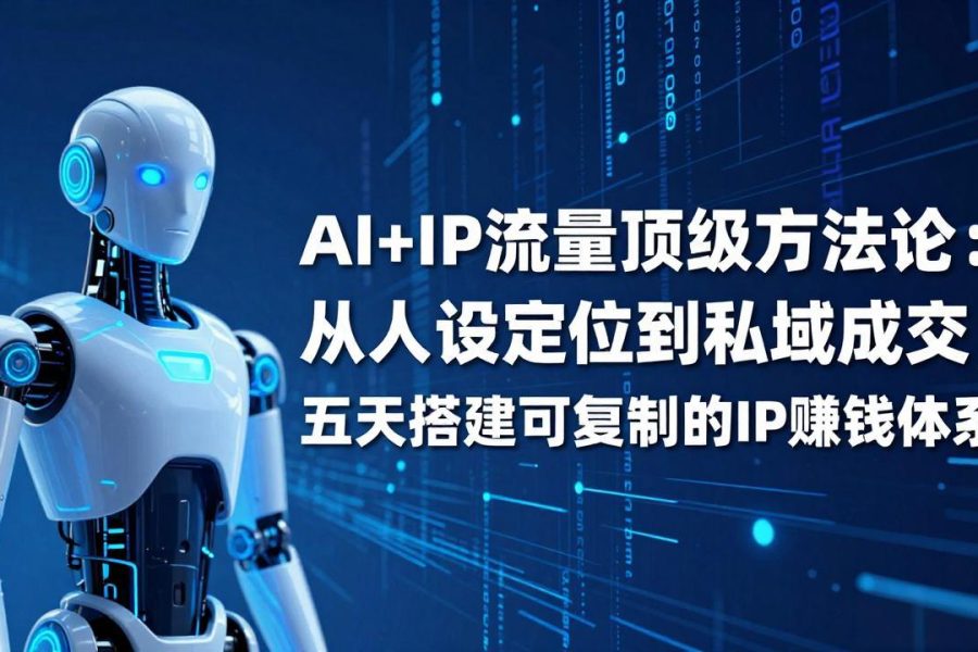 AI+IP顶级方法论：从人设定位到私域成交，五天搭建可复制的IP赚钱体系