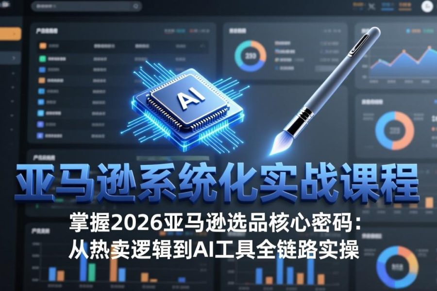 亚马逊系统化实战课-更新3月：2026最新选品方法论，从热卖原因分析到AI作图，提升选品成功率